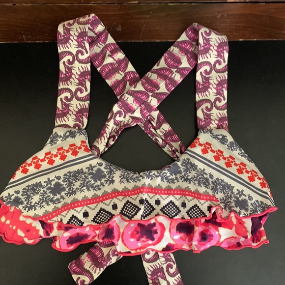 Maaji small bikini top Seahorse pink purple cross back Columbia s - Picture 12 of 14